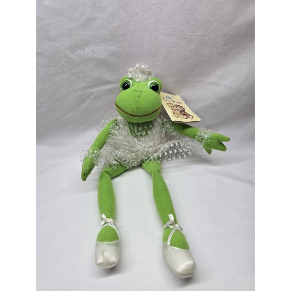 Russ Berrie Green Bettina Ballerina Frog Plush Stuffed Animal 13” Luv Pets